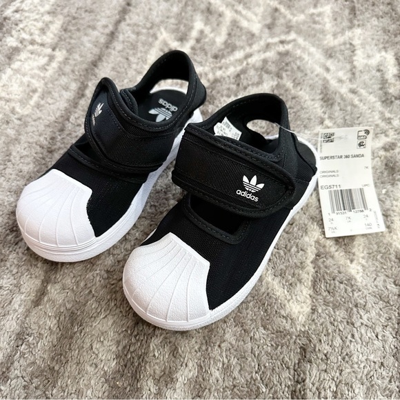 NWT Adidas Originals Superstar 360 Easy On Sandals Black - Picture 1 of 3